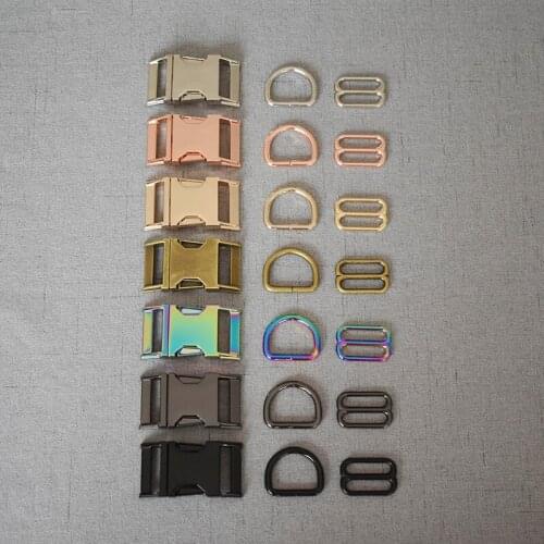 10 set 25mm metal buckle adjust buckle D ring/three-piece for pet dog collar necklace handmade accessory
