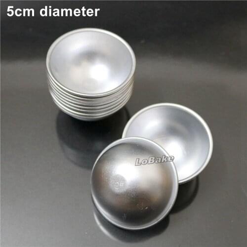 10pcs/lot) New 5cm diameter half ball round cup shape aluminium alloy pudding jelly egg tart mould holder for DIY baking tools
