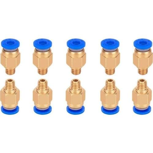 10 Pcs PC4-M6 Pneumatic Air Straight Quick Fitting 4mm Thread M6 One Touch Hose Connector