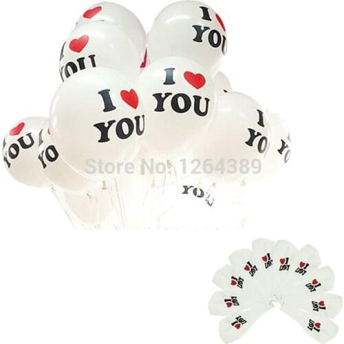 New 10pcs Delicate 12 inch Pearl Latex Balloon I LOVE YOU Balloons Air Christmas Wedding Party Decoration