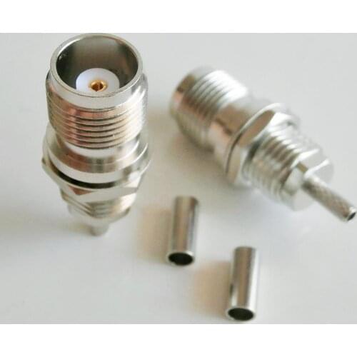 10X Pcs RF Connector TNC Female Crimp for RG316 RG174 RG179 LMR100 Cable With O-ring Bulkhead Panel Nut Brass Straight