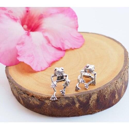 2021 Fashion Cute Frog Earrings For Women Girls Animal Gothic Stud Earrings Piercing Female Korean Earrings Jewelry Brincos