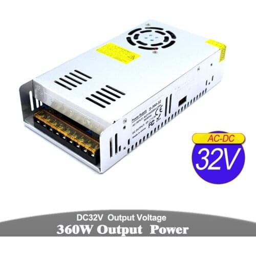 32V DC Power Supply 11.3A 360W Driver Transformer AC To DC32V Power Supplies For Lighting CNC Router CCTV Monitor Machinery