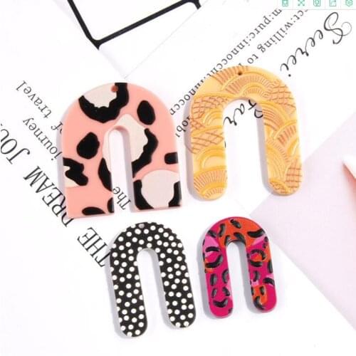 4pcs 37mm Beauty and beast Pattern Resin Charm Accessories Earring Acrylic Charms Ear Pendant DIY Handmade Design