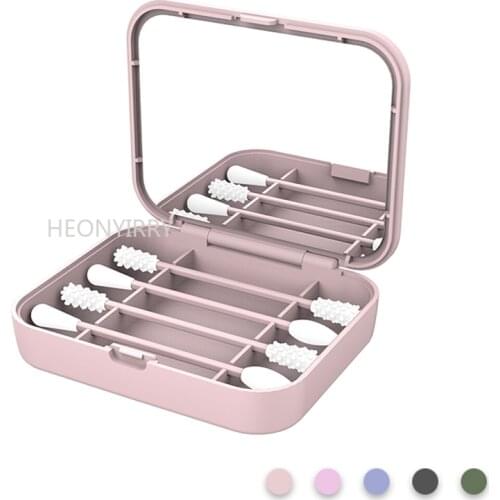 4Pcs Reusable Cotton Swab Ear Cleansing Cosmetic Silicone Buds Swabs Sticks For Cleaning Makeup Touch-Ups Double-headed Dropship