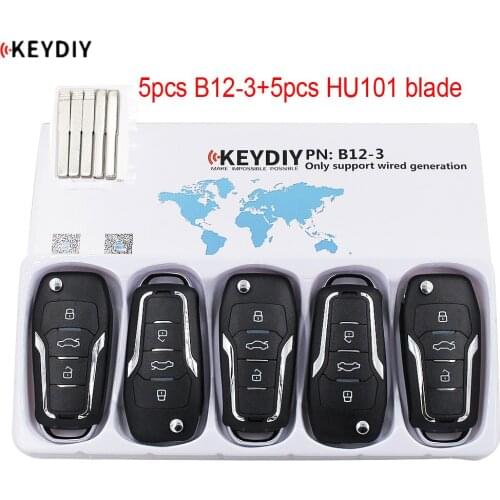 5PCS/LOT, KEYDIY Original Universal KD900 B Series Remote Control B12-3 with 5pcs HU101 /FO21 Key Blade