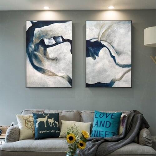 2 pieces gold art abstract painting on canvas wall art pictures for living room home wall decor original thick texture quadro