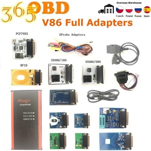 V86 IPROG+ Iprog Pro 11Adapters for Iprog 5 Probe Adapters+PCF79xx Adapter+RFID Adapter+35080/160/35080/080 Adapter With box