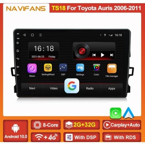 6+128G Android 11 DSP 2DIN Audio For Toyota Auris E150 2006 2007 2008 -2012 Car Radio Multimedia Video Player Navi GPS Stereo BT