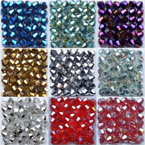 Hot Sale 4mm 100pcs/lot Bicone 5301 Austrian crystals beads Loose Spacer Bead For DIY Jewelry Making U pick colors