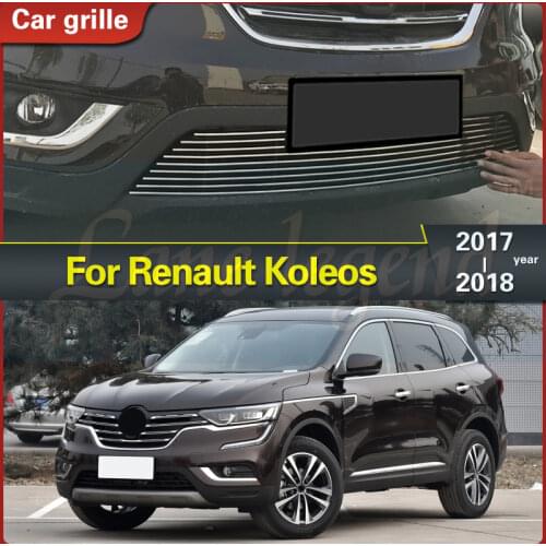 Car Body Cover Stainless Steel Trim Front Up Grid Grill Grille Around Frame Lamp Parts Body kit For Renault Koleos 2017 2018