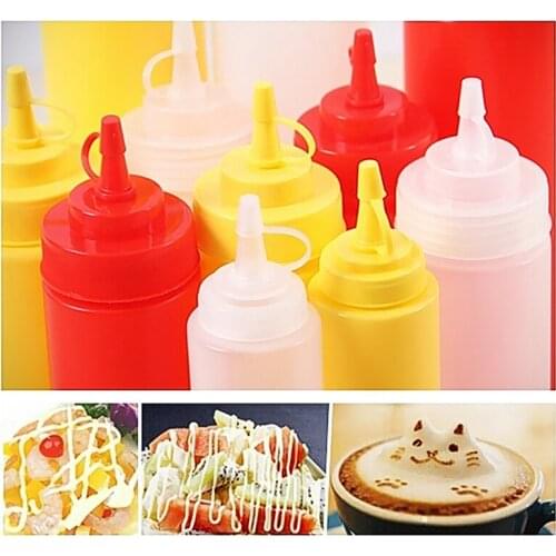 8-24 OZ Bottle Squeeze Dispenser Ketchup Condiment Mustard Sauce Vinegar 230-680ml Gravy Boats Kitchen Tools & Gadgets