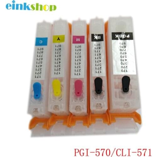 Einkshop 5Pcs For Canon PGI-570 PGI 570 Refillable For Canon PIXMA MG5750 MG5751 MG5752 MG5753 MG6850 MG6851 MG6852 MG6853