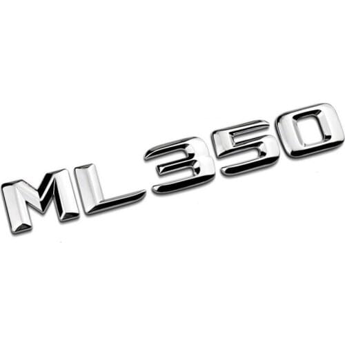 Chrome Shiny Silver " ML 350 " Car Trunk Rear Letters Word Badge Emblem Letter Decal Sticker for Mercedes Benz ML Class ML350