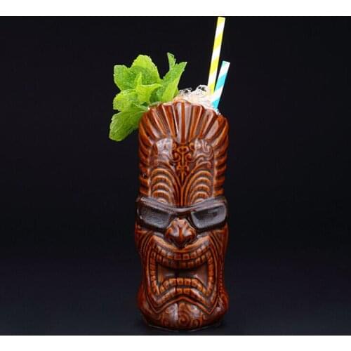 Rock Gang Hawaii Tiki Mugs Cocktail Cup Beer Beverage Mug Wine Mug Ceramic Easter Islander Tiki Mug Bar Tool