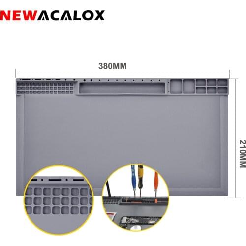 NEWACALOX Multi-size Heat Insulation Silicone Pad Desk Magnetic Silica Soldering Station Maintenance Platform Welding BGA Repair