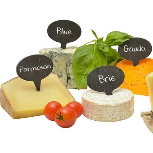 Pack of 8 Cheese Markers Set Natural Slate Labels Cheese Name Tags Cheese Cake Boards for Parties and Dinners Cake Decoration