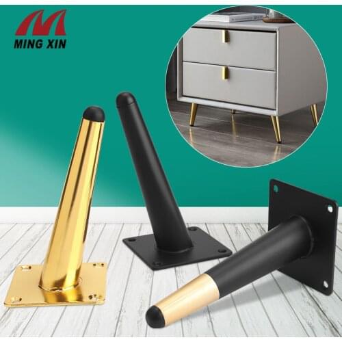 4PCS Gold And Black Furniture Feet Iron Table Foot Cabinet Feet Sofa Bed Chair Leg Bearing Capacity 800kg,Furniture Hardware