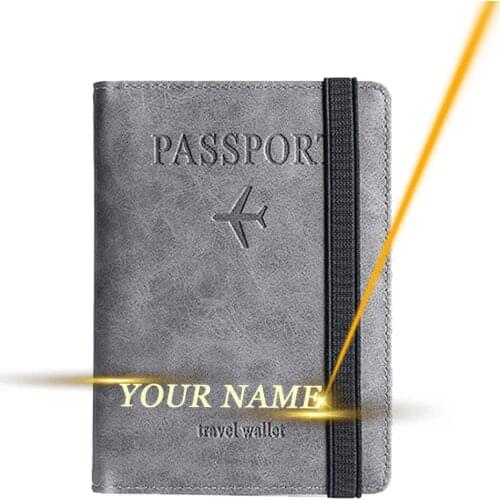 Free Engraved Multi-Functiotn Passport Cover Travel Wallet Men Card Holder Case Passport Holder Women Credit Travel Accessories