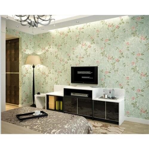 Beibehang American Village Pastoral Floral Stuffed Non woven Wallpapers Living Room Bedroom TV Walls Wall papers papel de parede