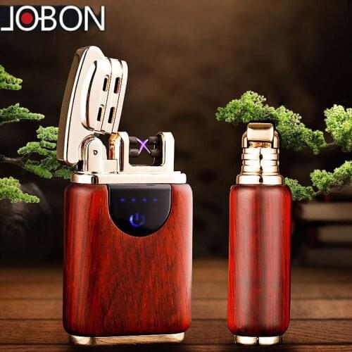 Original Genuine jobon double cross arc usb lighter, usb charging. windproof real Sandalwood.cigarettes smoking tool