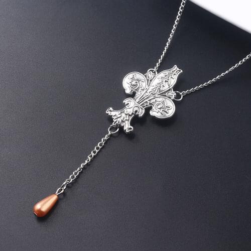 The Originals Vampire Diaries Always And Forever Charm Necklace Fleur de Lis Long Necklace for Women Girls Pendant Jewelry