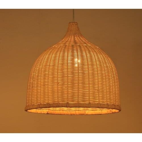 Rattan wicker pendant lamp Handmade Rattan Weaving Pendant Lights Restaurant Cafe Dining Room Hanglamp Home Decor Bamboo Lamp