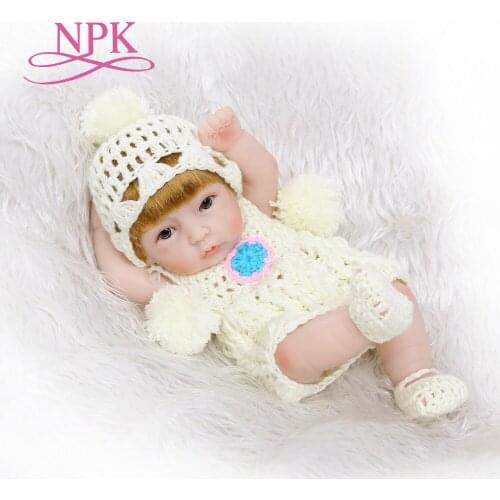 NPK Mini Full Silicone baby Reborn Baby Girl Dolls Soft Body Doll Realistic Toys Bath Playmate Newborn Juguetes