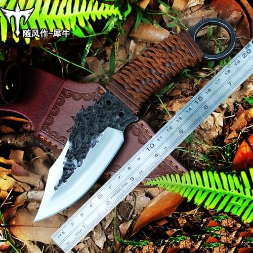 Voltron straight knife, hand-forged knife, tactical special battle wilderness survival knife, jungle wild self-defense knife