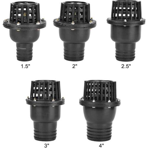 1.5in 2in 2.5in 3in Pipe Ball Valve Water Pump Foot Valve Black PVC Low Pressure Flat Check Valve for Fluid Machine