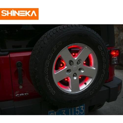 SHINEKA Metal Spare Tire Light Rear Break Light LED Exterior Accessories for Jeep Wrangler JK 2007+ Car Styling