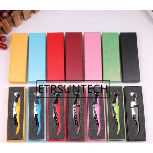 100pcs Stainless Steel Wine Opener Screw Corkscrew Double Hinge Waiters Hippocampus Bottle Opener Party Favor Gift