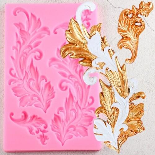 Flower Cake Border Silicone Lace Molds Scroll Relief Fondant Mold Cake Decorating Tools Candy Clay Chocolate Gumpaste Mould