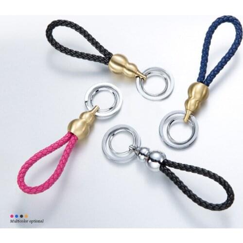 Alloy Gourd Leather Braided Rope Keychain Rings Car Key Chain Decoration for Gift for Chevrolet Aveo Trax Cruze Chevy V8 Captiva