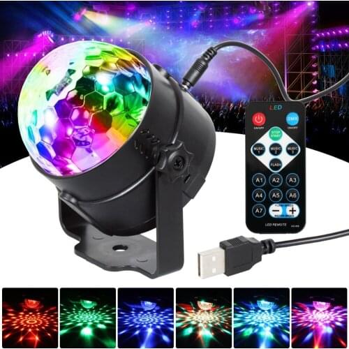 T-SUN LED Party Lights RGB 3W Crystal Magic Ball Led Stage Lamp Laser Stage Effect Light With Remote Control For DJ KTV Disco