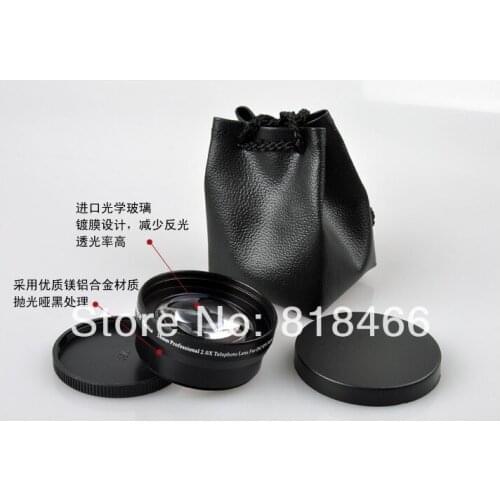 Free shipping 2.0x 58mm TELE Telephoto LENS Magnification for 58 mm for canon nikon DSLR/SLR Digital Camera
