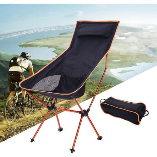 Outdoor Folding Camping Chair Ultra Light Portable Fishing Beach Chair Aviation Aluminum Alloy Backrest Lounge Chair