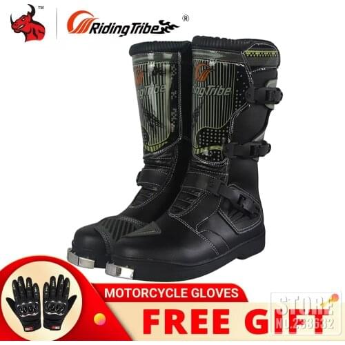 Waterproof Motorcycle Boots PU Leather Motorsport Riding Racing Boots Motocross MX Shoes Motorbike Moto SPEED Protective Gear