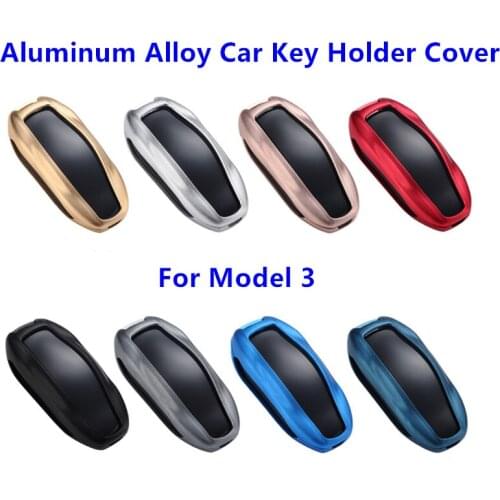 Top Quality Car Aluminium Alloy Key Holder Cover Case For Tesla Model 3 Keychain Key Pocket Wallet Shell Protector Car-Styling