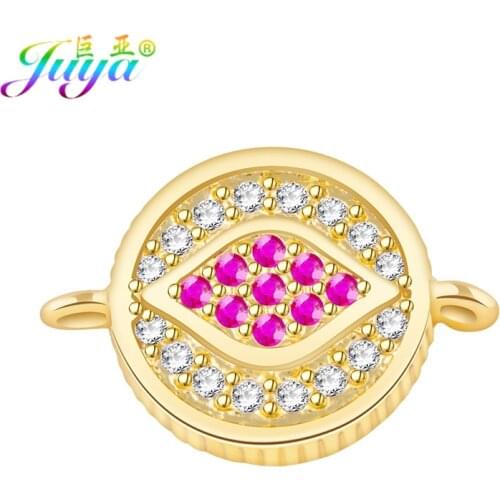 Jewelry Findings Supplies Gold/Rose Gold Round Greek Eye Charm Connectors For Women Fashion Jewelry Earrings DIY Making