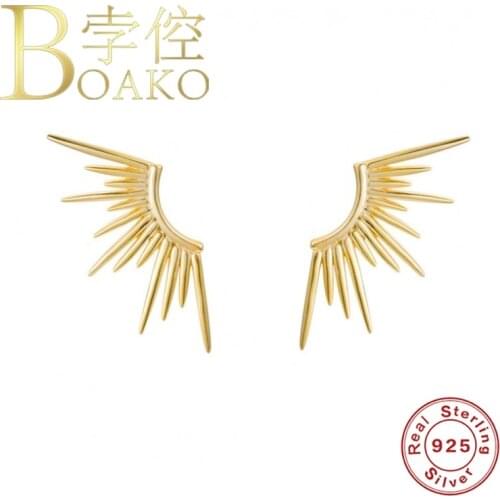 BOAKO Vintage Sunlight Earring For Women 925 Silver Earrings 2020 Fashionable Stud Earrings Jewelry Pendientes Brincos Aretes