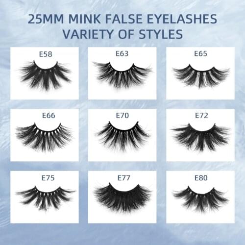 10 Pairs Mix 25mm Mink Eyelashes Fluffy Styles Bulk Carton Package Makeup Sets Natural Long 3D False Strip Lashes Private Label