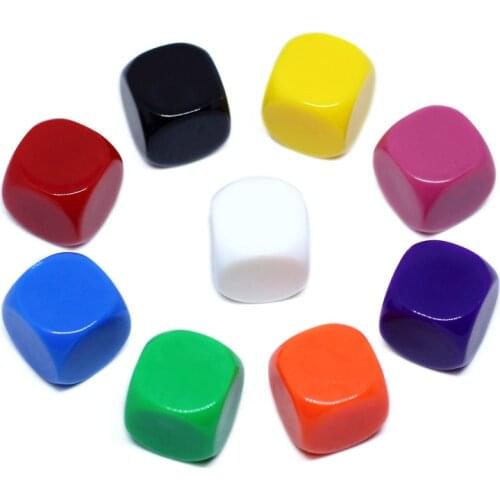 10 PCS DIY Blank Dice 9 Colors Dice Puzzle Game Send Children 6 Sided Dice