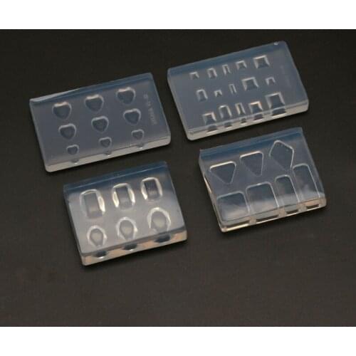 12Pcs Mini Faceted Diamond Crystal Resin Mold Oval Round Gemstone Nail Art Molds T84A