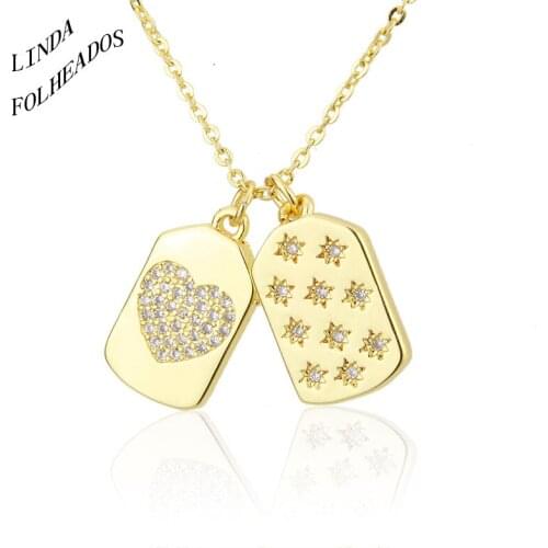 LINDA FOLHEADOS Sale New Design Women Unique Jewelry Love And Snow Cubic Zirconia Copper Zircon Charm Pendant Necklace Gift