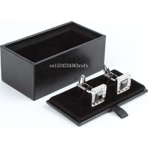 300pcs Mens Jewelry Boxes Cuff Links Box Black Paperboard Cufflinks Tie Clips Boxes High Quality Matte Paper Gift Boxes