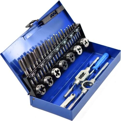 32Pcs Threaded Cutting Set M3-M12 Pro Metric Tap Threaded Cutters Tool M3/M4/M5/M6/M8/M0/M2 Thread Tap & Die Set