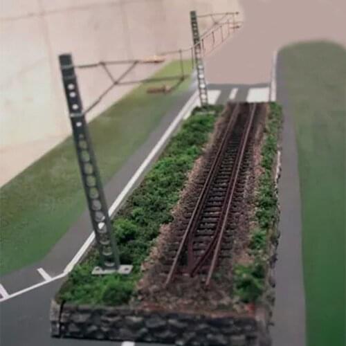 35 X 9cm 1:87 HO Scale Train Model Track Sand Table Railway Decoration With Catenary Miniatures Landscape Accessories