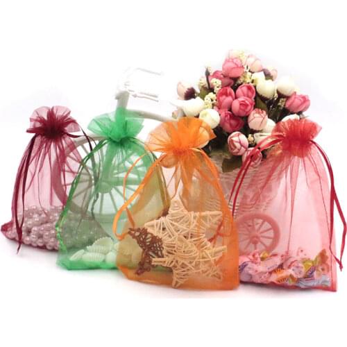Wholosale 50pcs/lot 13x18cm Hot Sell 15 Color Organza Jewelry Gift Pouch Bags For Wedding favors&beads&jewelry Can be Custimozed