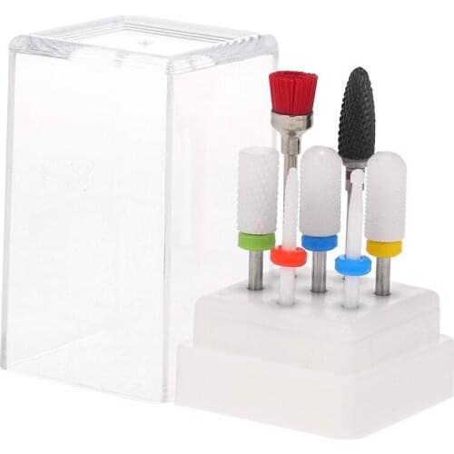7pcs Ceramic Nail Drill Bits Pedicure Manicure Drill Bits Replacement Drill Bits for Electric Nail Drill Machine Nail Art Tool